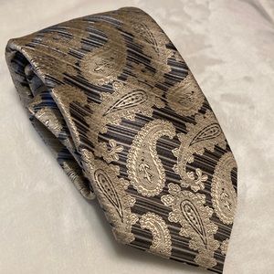 Frenzi gold black paisley tie